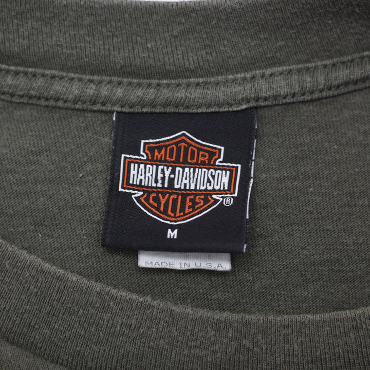 Vintage Harley Davidson Costa Rica Made In USA Olive Green Pocket T-Shirt M