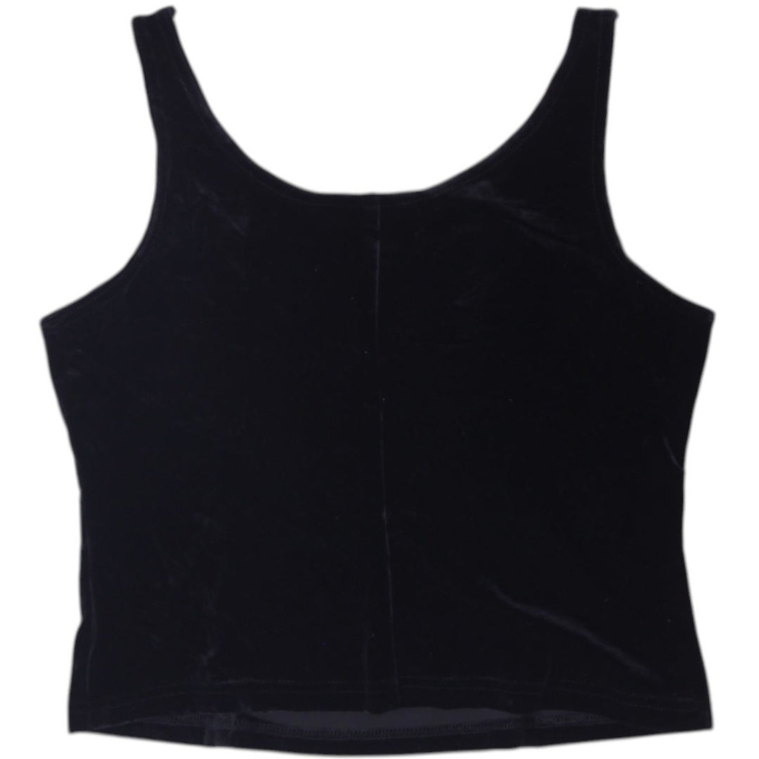 Y2K Ladies Another Thyme Velvet Rhinestone Strap Tank Top Size L