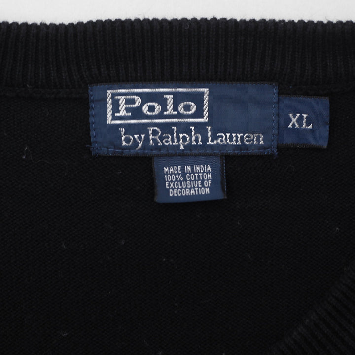 Vintage Polo By Ralph Lauren Striped V-Neck Knitwear Sweater Size XL | Migration_Jumper & Knitwear RL Collect | Fashion Rerun