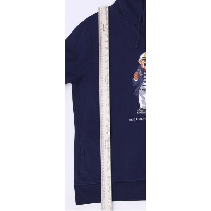 Mens Polo Ralph Lauren Navy Blue Bear Graphic Pullover Hoodie M