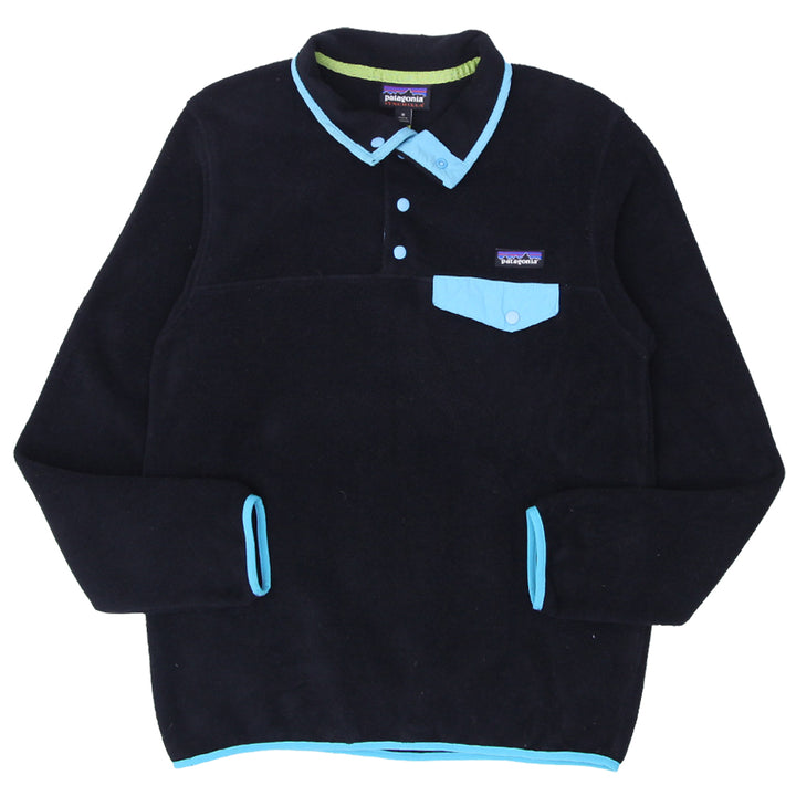 Ladies Patagonia Synchilla Snap T Black Fleece Pullover - Fashion Rerun Vintage Migration_Sweaters