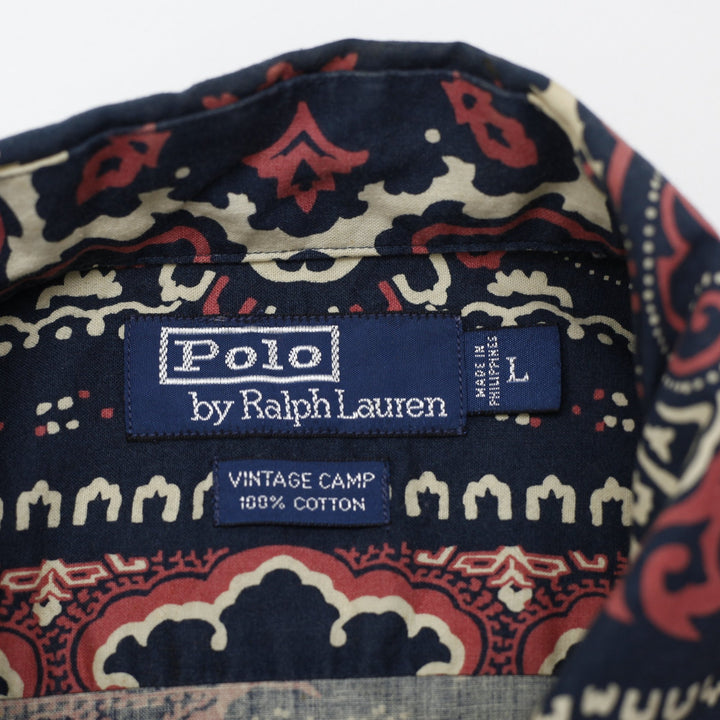 Vintage Polo Ralph Lauren Vintage Camp All Over Bandana Paisley Shirt Size L