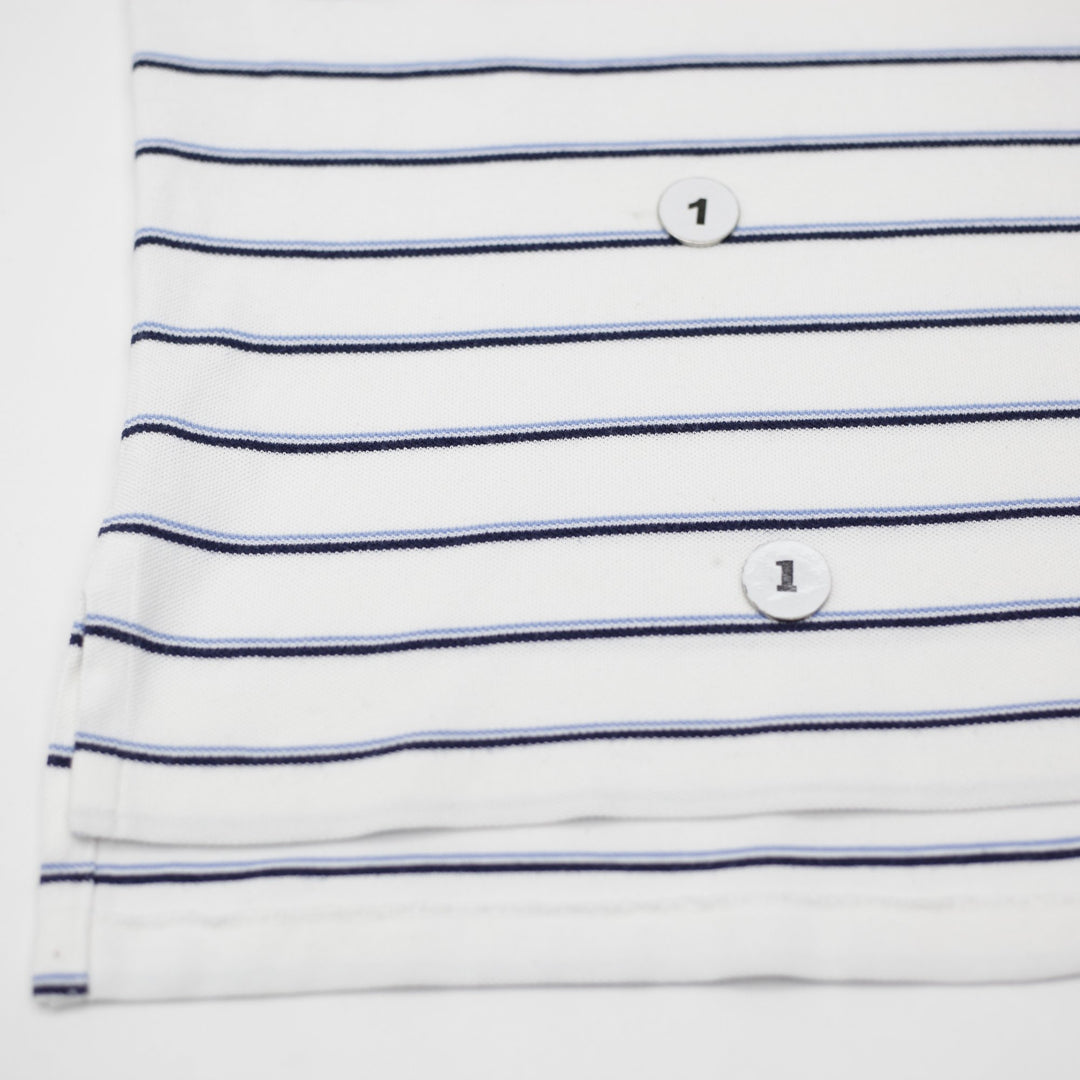 Mens Polo Ralph Lauren Striped Polo White Navy Classic Fit XL
