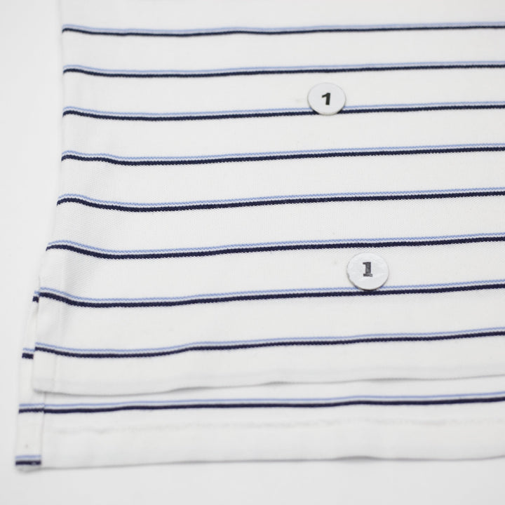 Mens Polo Ralph Lauren Striped Polo White Navy Classic Fit XL