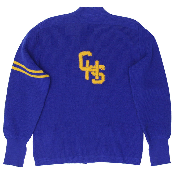 Vintage Mens Pride of the West Cardigan Blue Applique Varsity Patch