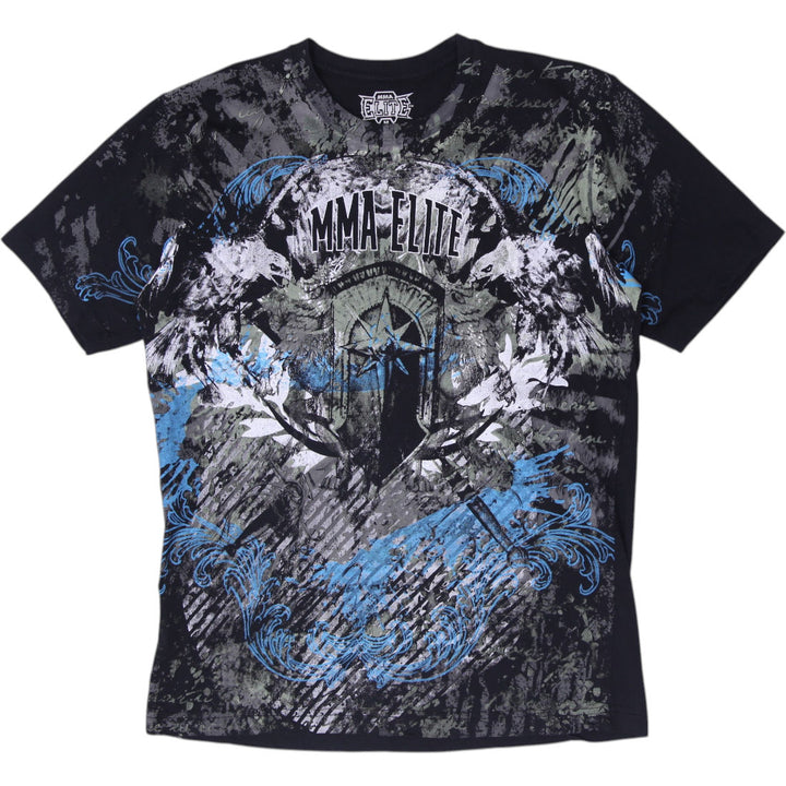 Y2K Mens MMA Elite Shield Wings Graphic T-Shirt Size M
