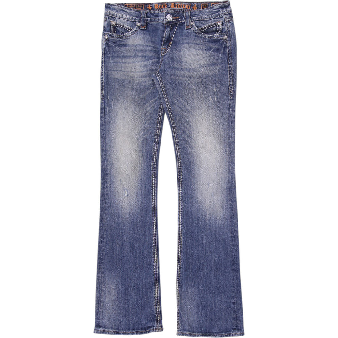 Y2K Ladies Rock Revival "Blair B" Embellished Bootcut Jeans – Premium Stretch