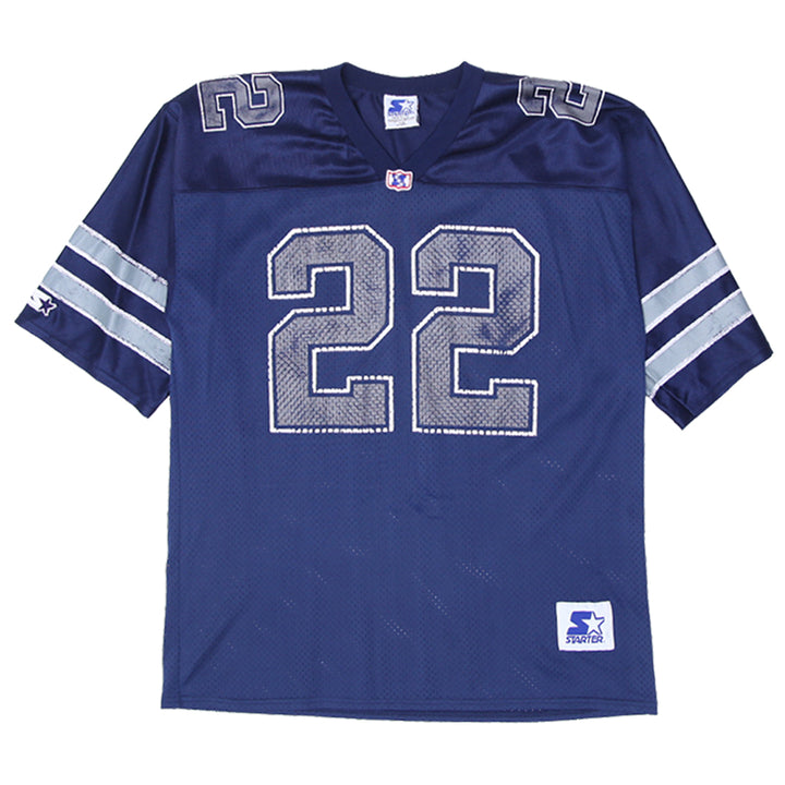 Vintage Dallas Cowboys #22 Starter Jersey Blue Mesh  Size L Made In USA - Fashion Rerun Vintage Migration_Jersey