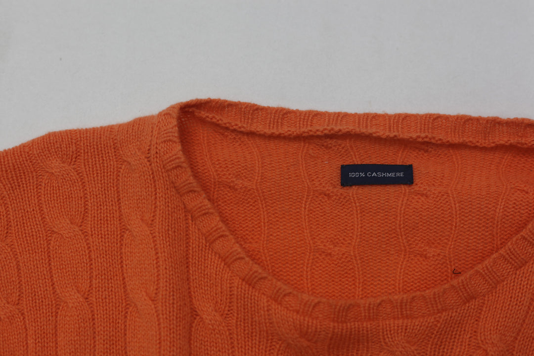Mens 100% Cashmere Cable Knit Sweater