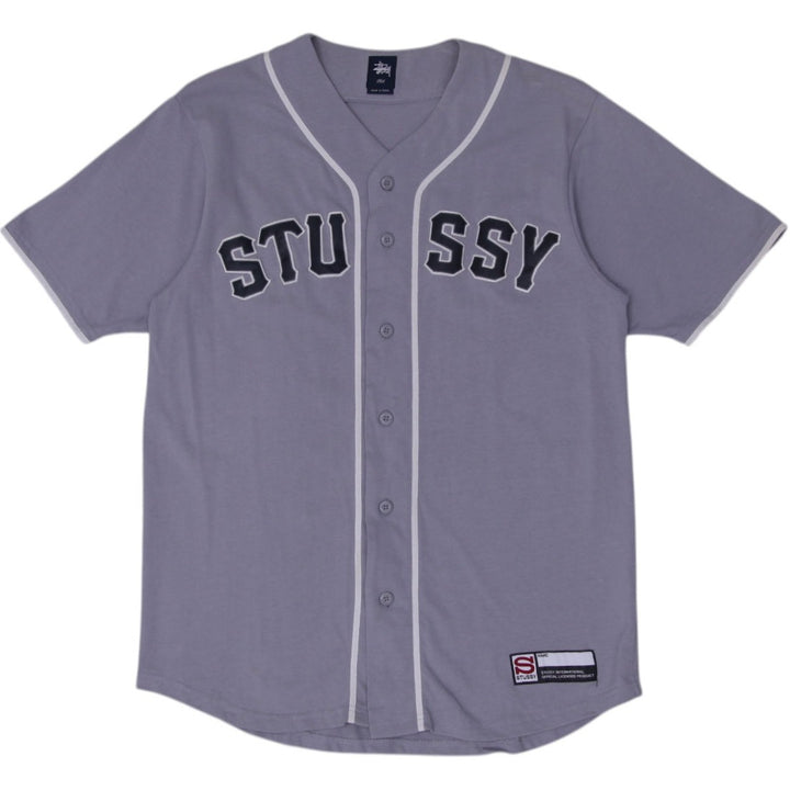 Mens Stussy Baseball Gray Short Sleeve Button Jersey L | Migration_Jerseys SW COLLECTION | Fashion Rerun