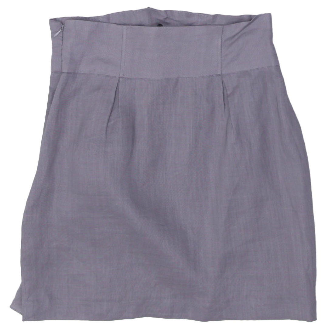 Y2K Ladies Ruffle Front Gray Mini Skirt