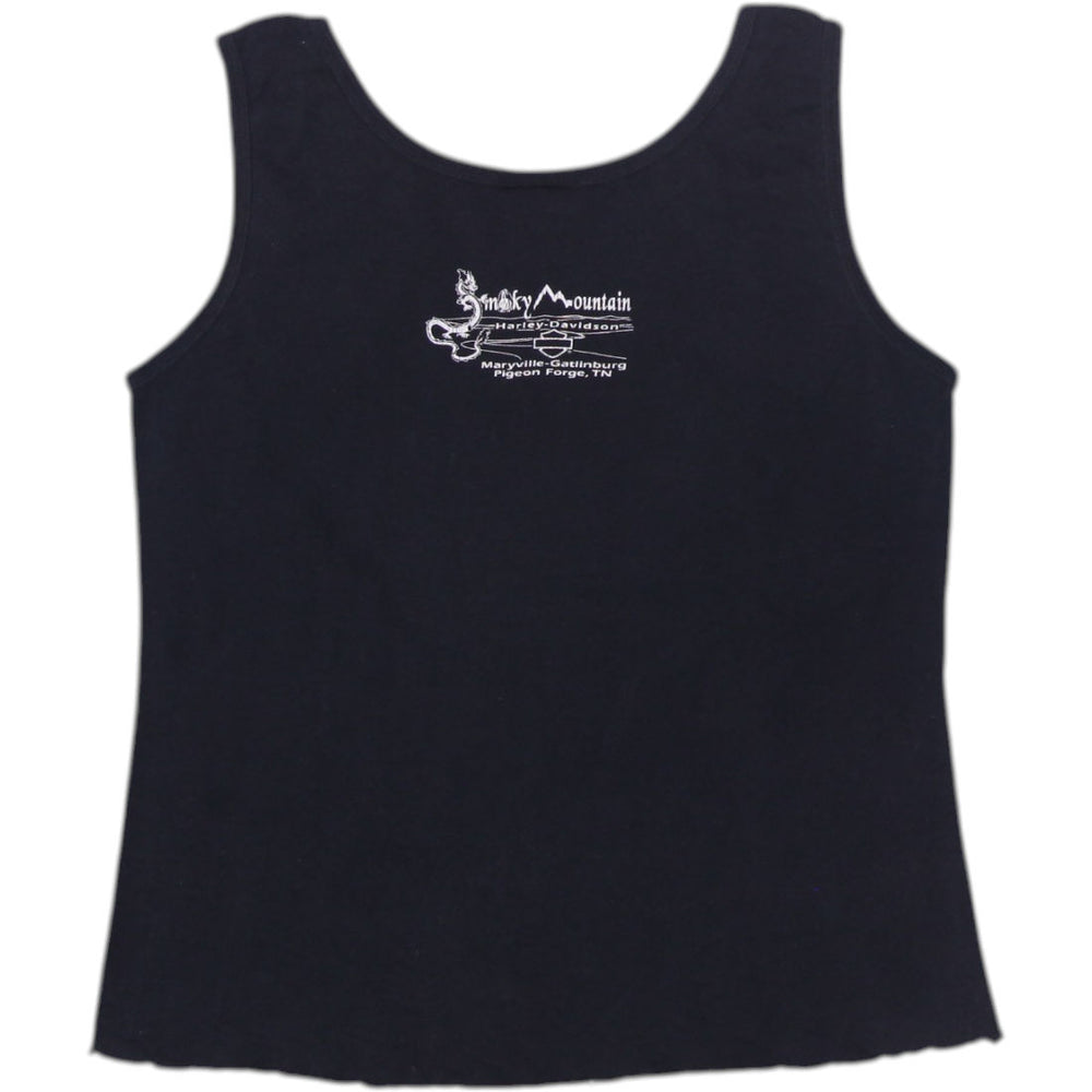 Y2K Ladies Harley Davidson Graphic Logo Tank Top Size M | Migration_Y2K Tops - Side View | Fashion Rerun