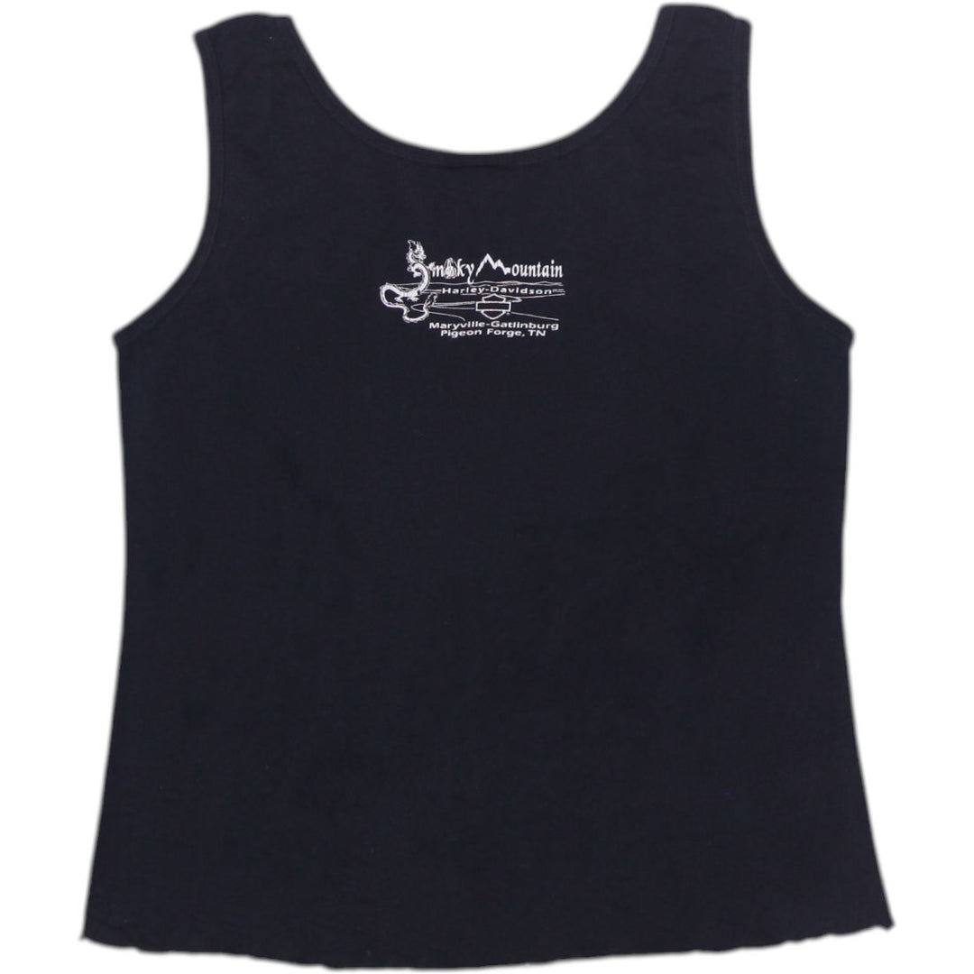 Y2K Ladies Harley Davidson Graphic Logo Tank Top Size M | Migration_Y2K Tops - Side View | Fashion Rerun