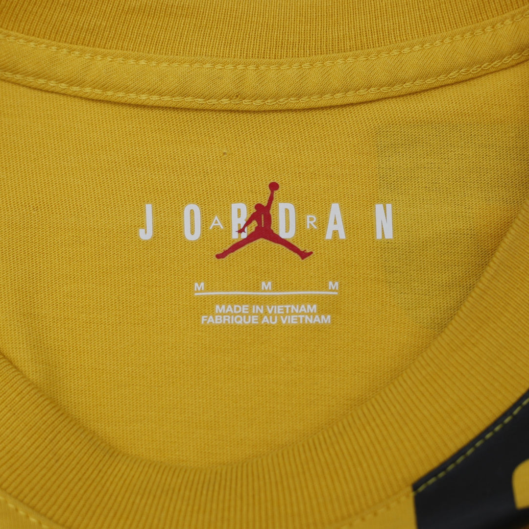 Mens Nike Jordan Men Air Stretch T-Shirt Pollen Yellow Black Jumpman Logo Tee