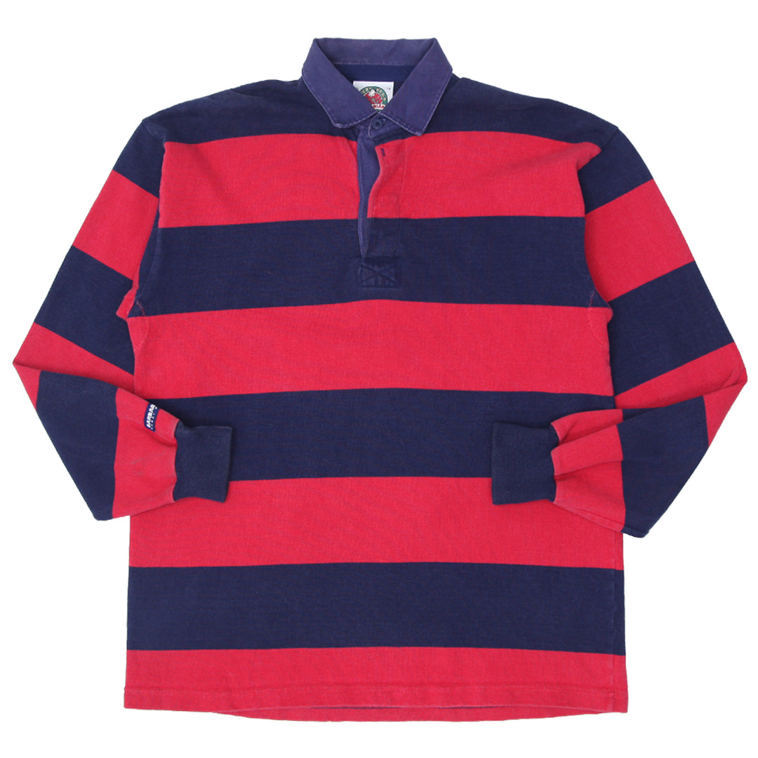 Vintage Barbarian Rugby Wear Red Navy Striped Rugy Shirt - Fashion Rerun Vintage Migration_T-Shirt