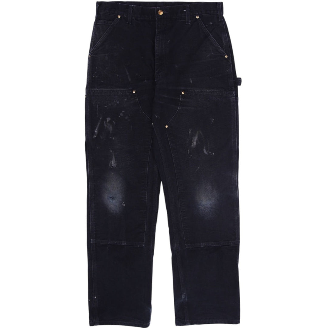Mens Carhartt B01 Black Double Knee Pants Size 34x32