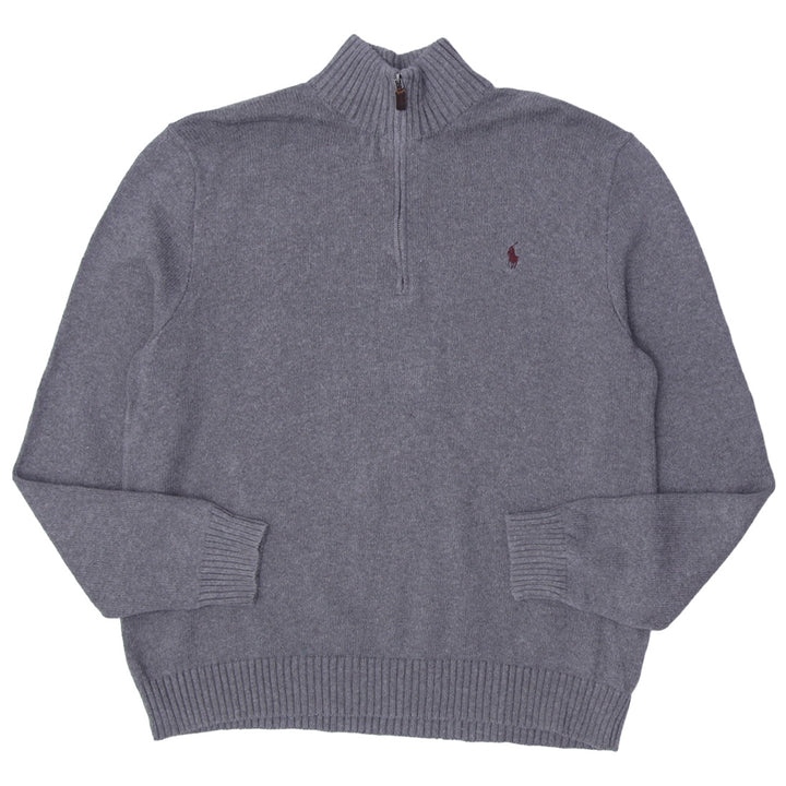 Mens Polo Ralph Lauren Gray Quarter Zip Sweater