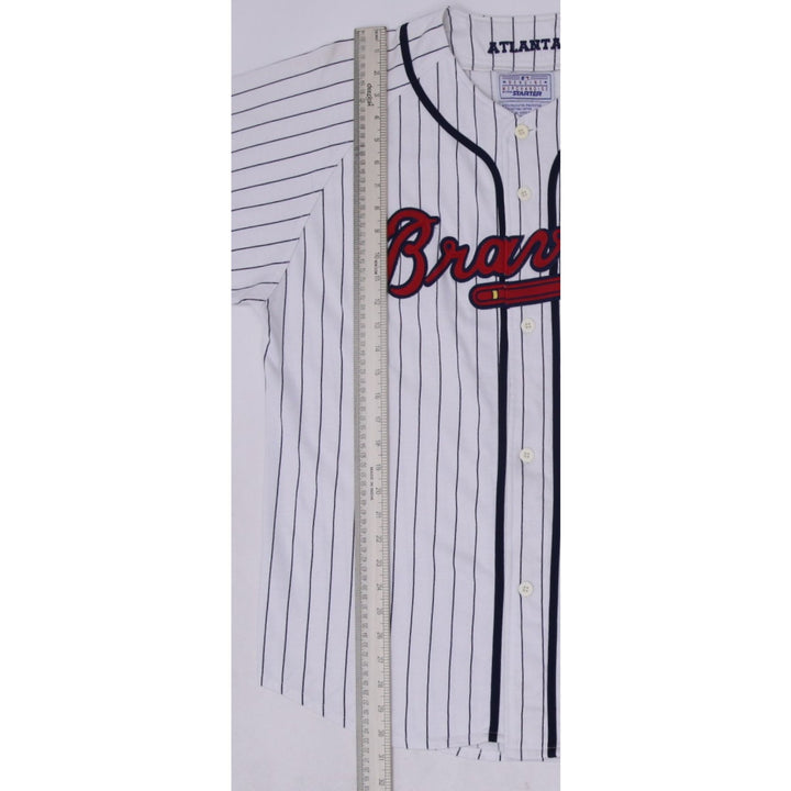 Vintage 1990s Atlanta Braves Baseball Pinstriped Button Jersey XL | Migration_Jerseys - View 7 | Fashion Rerun