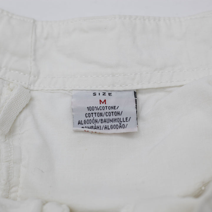 Y2K Ladies Mini Skirt Off White Cotton Pleated Casual