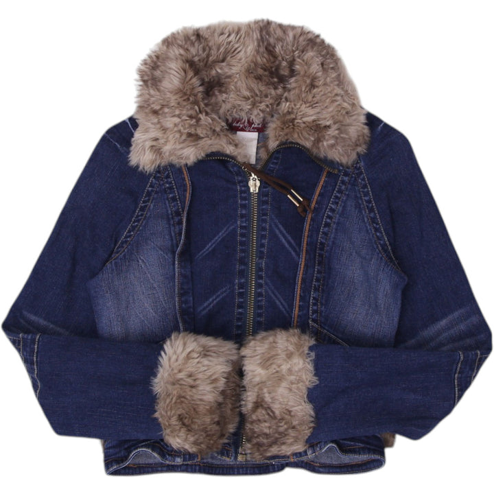 Y2K Ladies Baby Phat Faux Trimmed Coat Denim Jacket