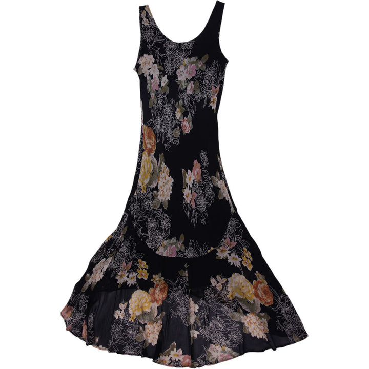 Y2K Ladies Jessica Floral Black Long Dress Viscose Sleeveless
