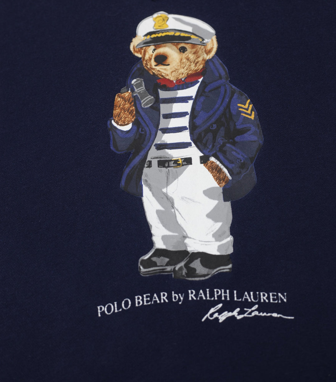Mens Polo Ralph Lauren Navy Blue Bear Graphic Pullover Hoodie M