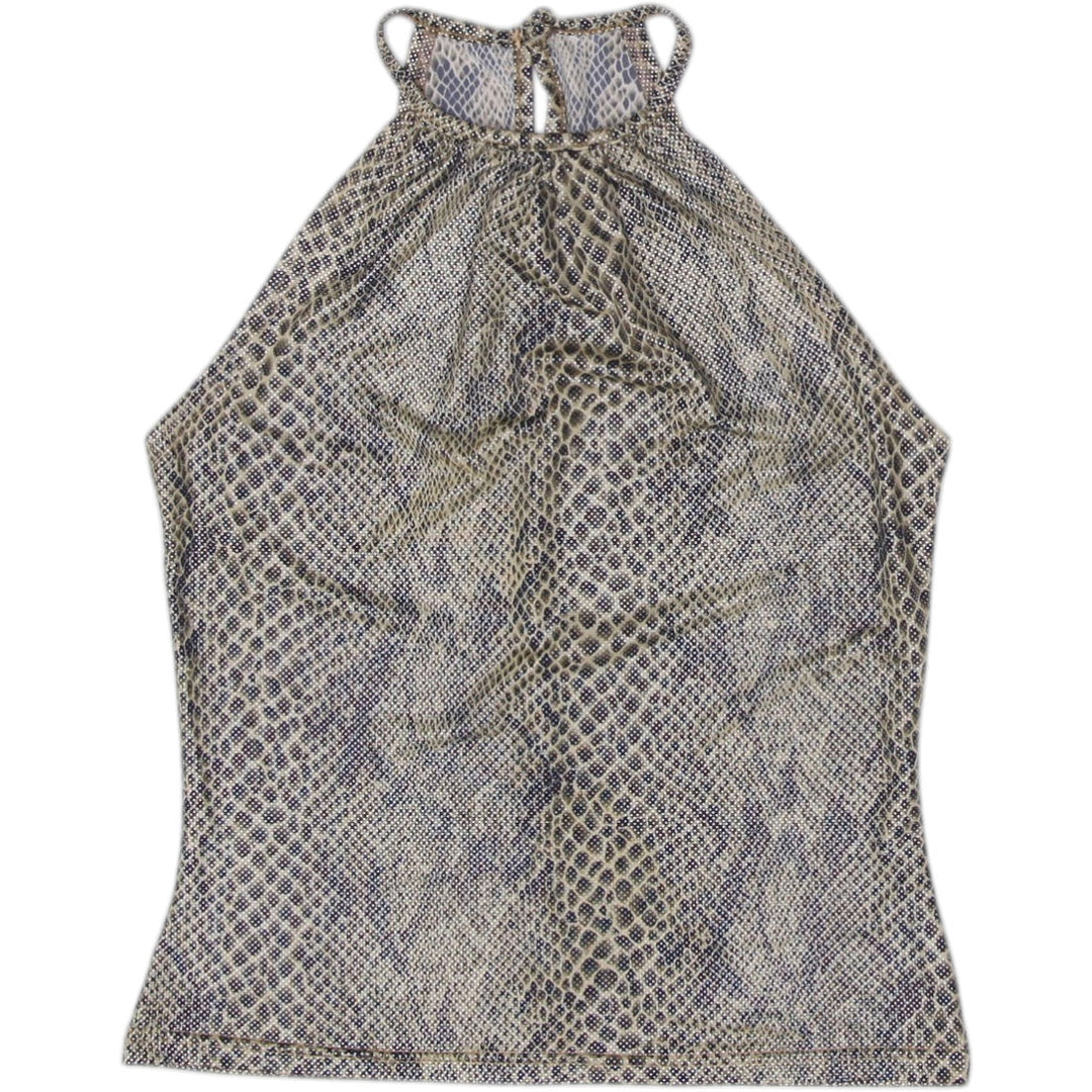 Y2K Ladies Snake Print Stylish Halter Top Size XS | Migration_Y2K Tops | Fashion Rerun