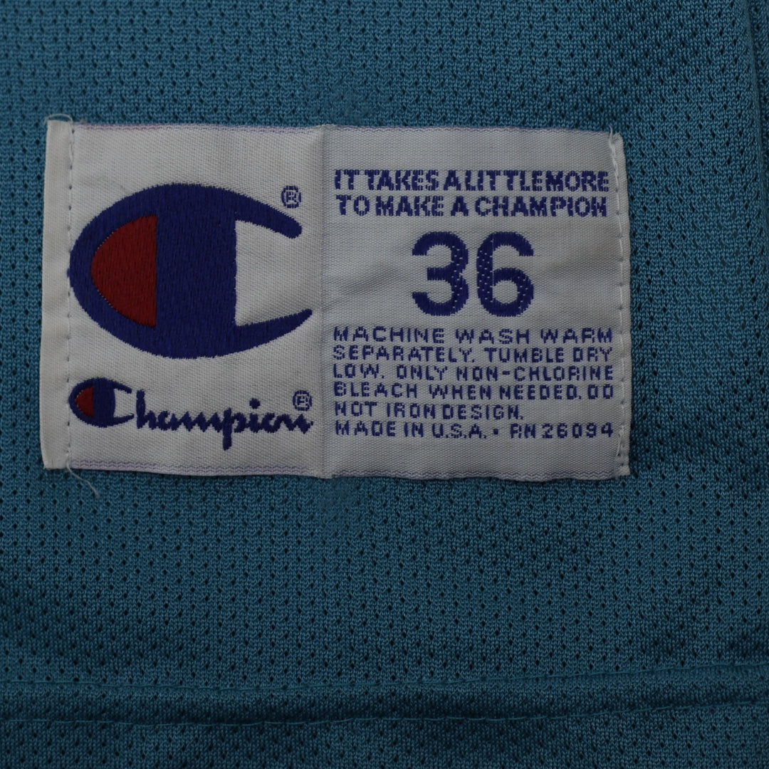 Vintage 90s Champion Charlotte Hornets Mourning #33 NBA Teal Basketball Jersey | Migration_Jerseys - Detail V | Fashion Rerun