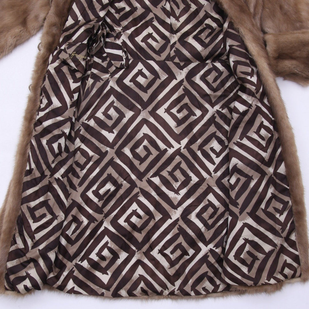 Elegant Jacqueline Dubis Genuine Mink Fur Coat Autumn Haze Honey Brown