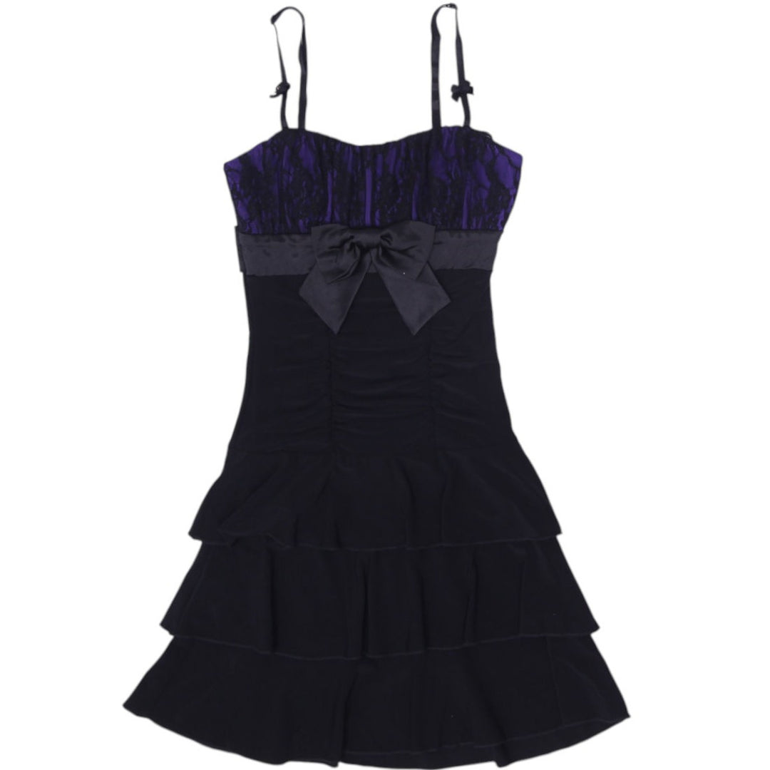 Y2K Ladies Deb Bow Detail Strappy Mini Dress Size S