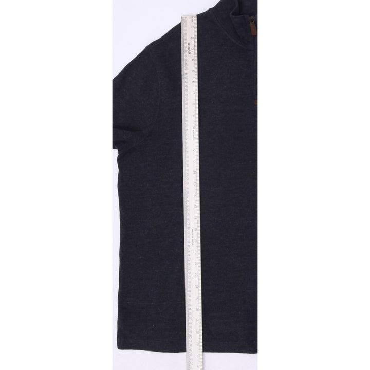 Mens Polo Ralph Lauren Quarter Zip Mock Neck Charcoal Gray Sweater Size XL