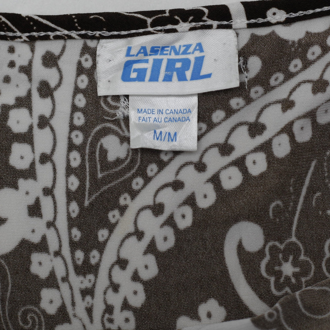Y2K Youth La Senza Girl Paisley Floral Handkerchief Cami Top Medium Lace Trim