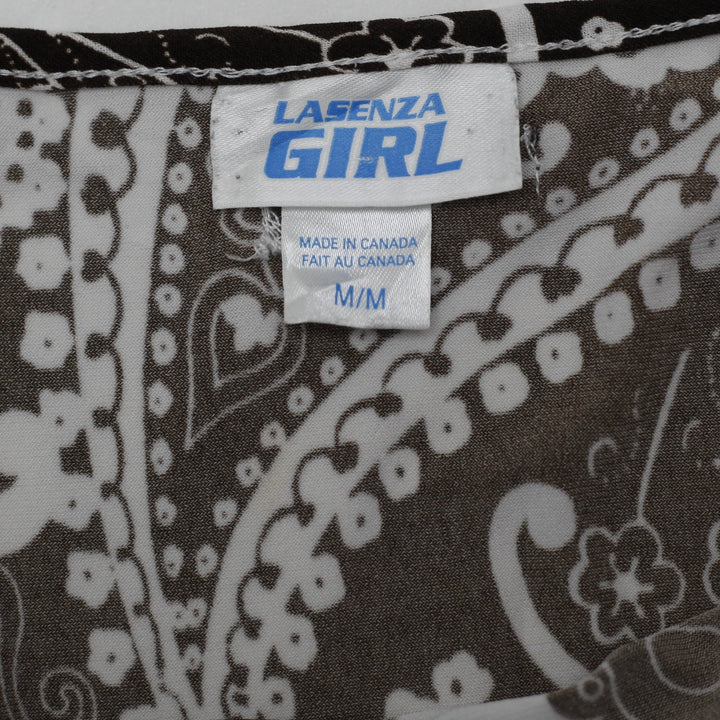Y2K Youth La Senza Girl Paisley Floral Handkerchief Cami Top Medium Lace Trim