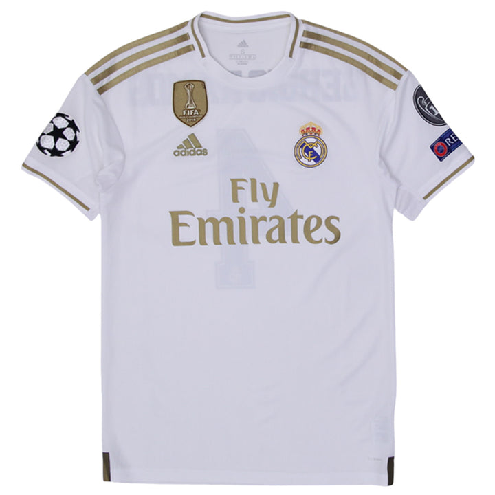 Mens 2019-20 Real Madrid Home Shirt Authentic #4 Sergio Ramos Climachill