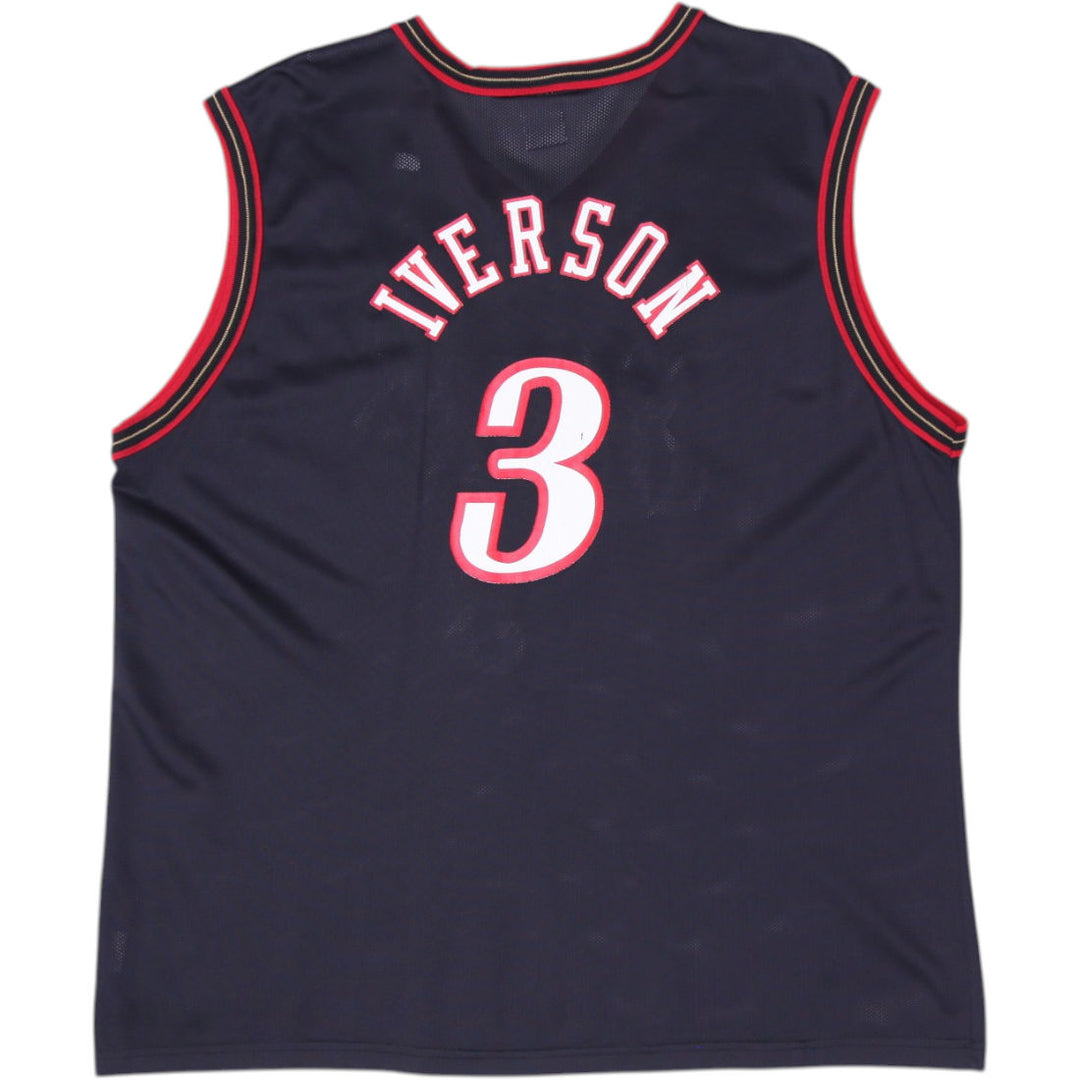 Vintage Champion Iverson #3 Philadelphia 76ers NBA Basketball Jersey Size 44/L | Migration_Jerseys - Side Vie | Fashion Rerun