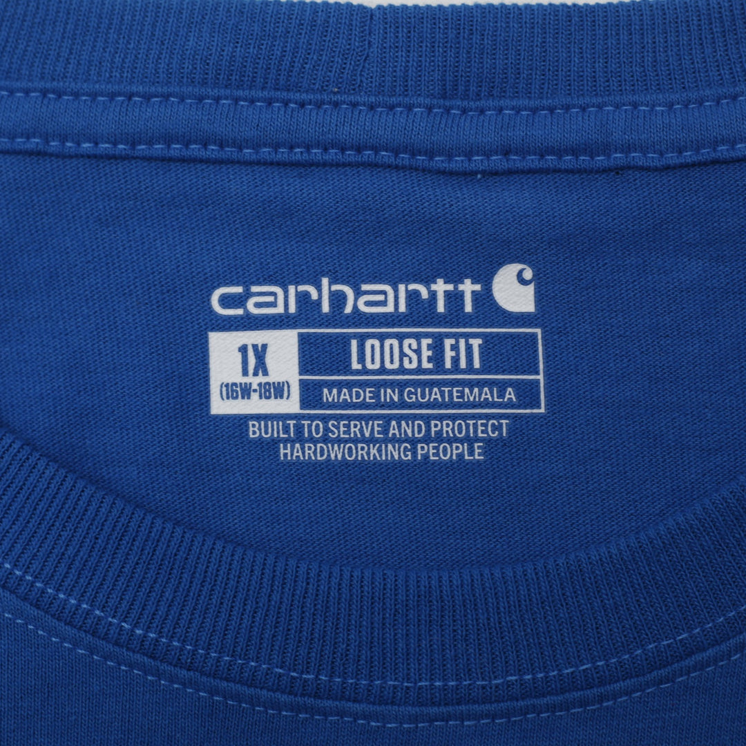 Ladies Carhartt K87-W Loose Fit Cotton Pocket Royal Blue T-Shirt Size 1X