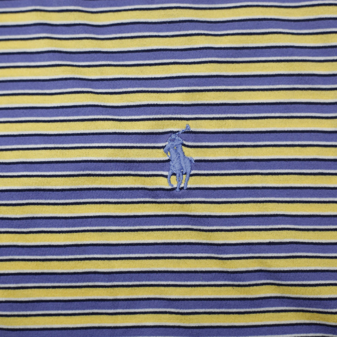 Mens Polo Golf Ralph Lauren 100% Pima Cotton Striped Polo T-Shirt Size L