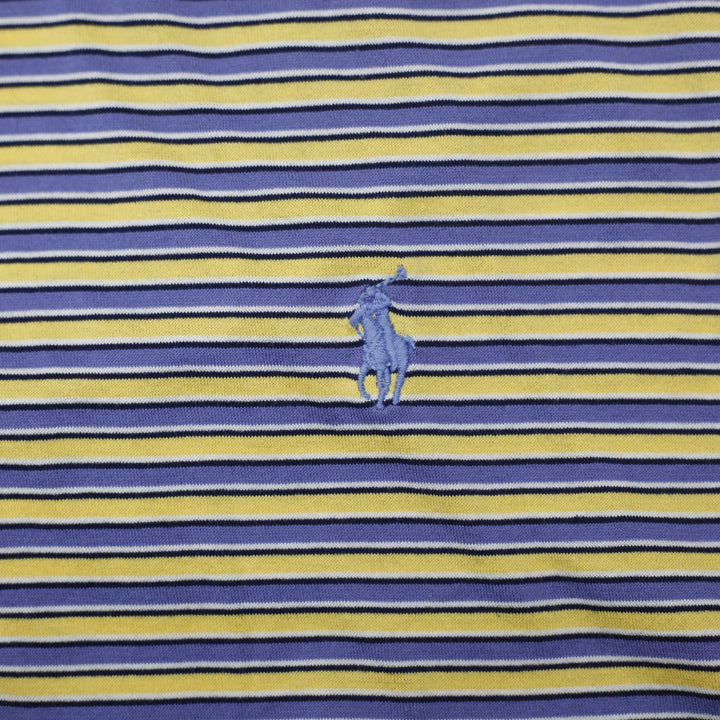 Mens Polo Golf Ralph Lauren 100% Pima Cotton Striped Polo T-Shirt Size L
