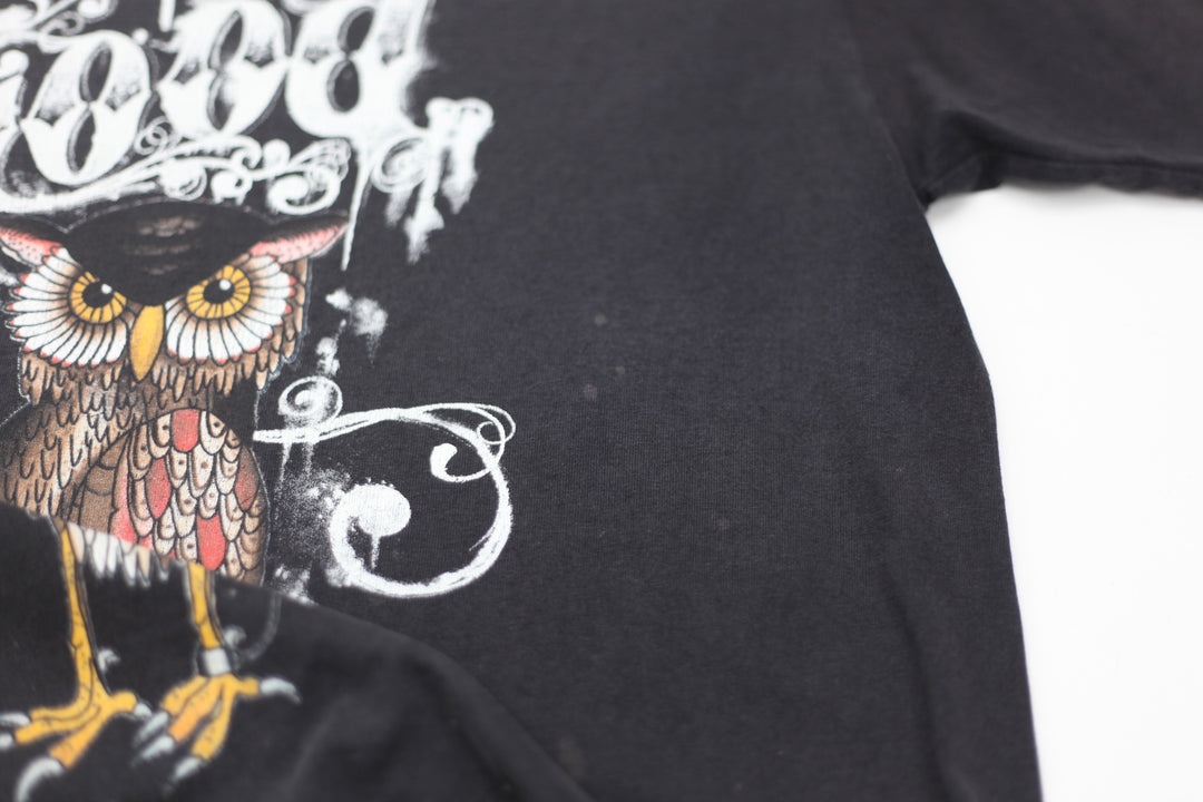 Stussy Neighborhood Owl T-Shirt Black Boneyards L