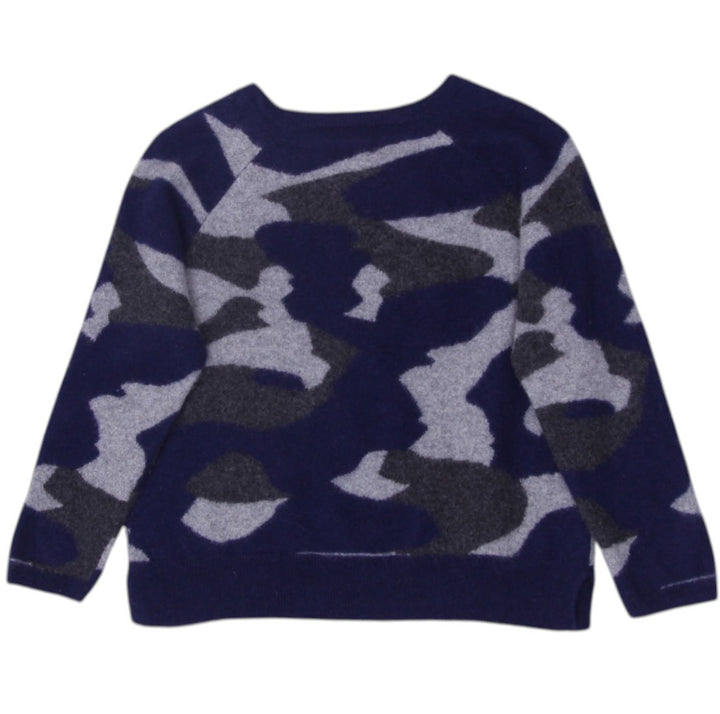Ladies Camouflage Sweater Navy Long Sleeve Knitwear Size M | Migration_Knitwear & Sweaters - Side View | Fashion Rerun