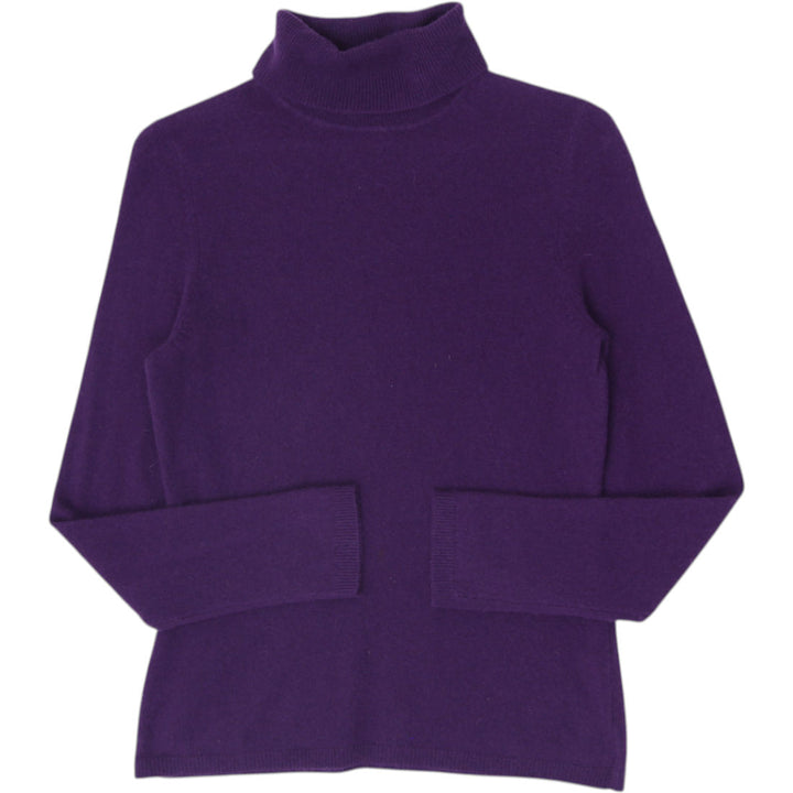 Ladies Charter Club 2 Ply 100%Cashmere Purple Turtle Neck Sweater Size M