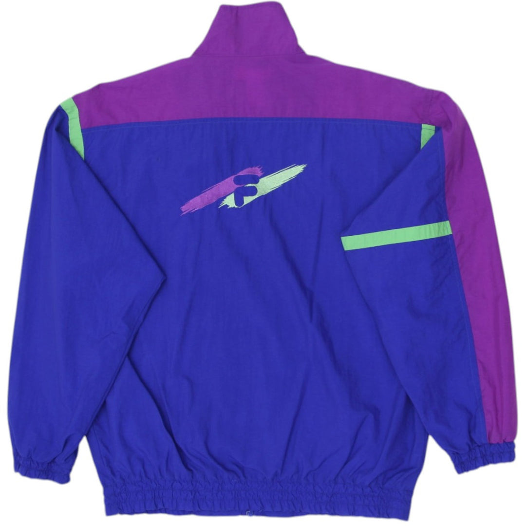 Vintage Mens Fila Windbreaker Jacket Purple Blue Colorful Retro Style XXL | Migration_Jackets - Side View | Fashion Rerun