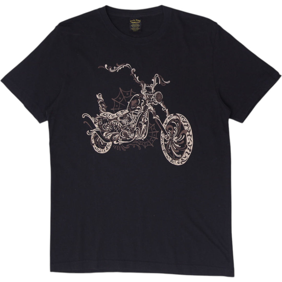 Y2K Mens Lucky Brand Chopper Motorcycle T-Shirt Size S