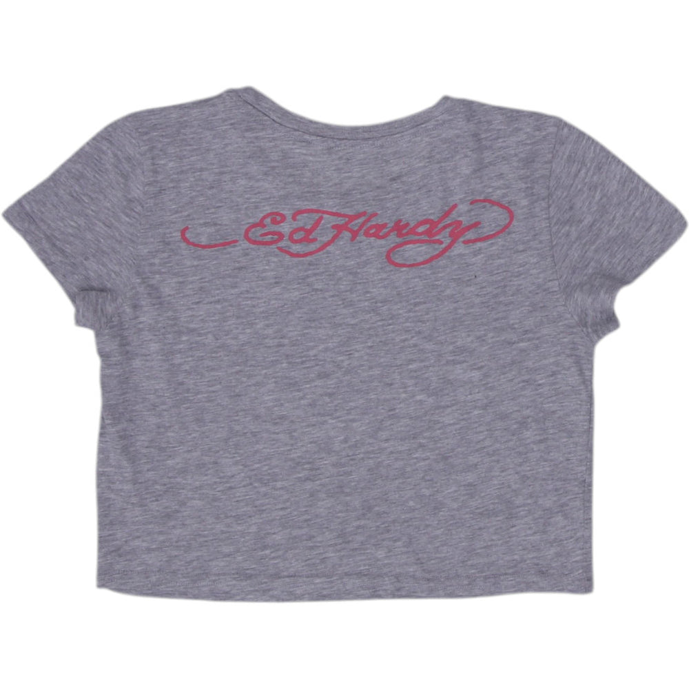 Y2K Ladies Ed Hardy Skull Graphic Cotton T-Shirt Size L | Migration_Y2K Tops - Side View | Fashion Rerun