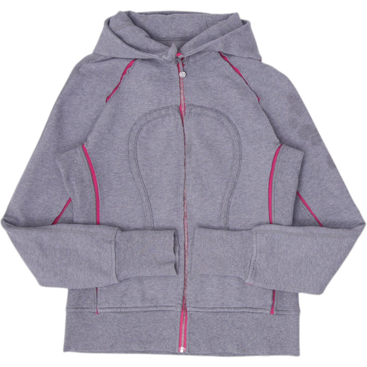 Ladies Lululemon Full Zip Hoodie Gray Pink