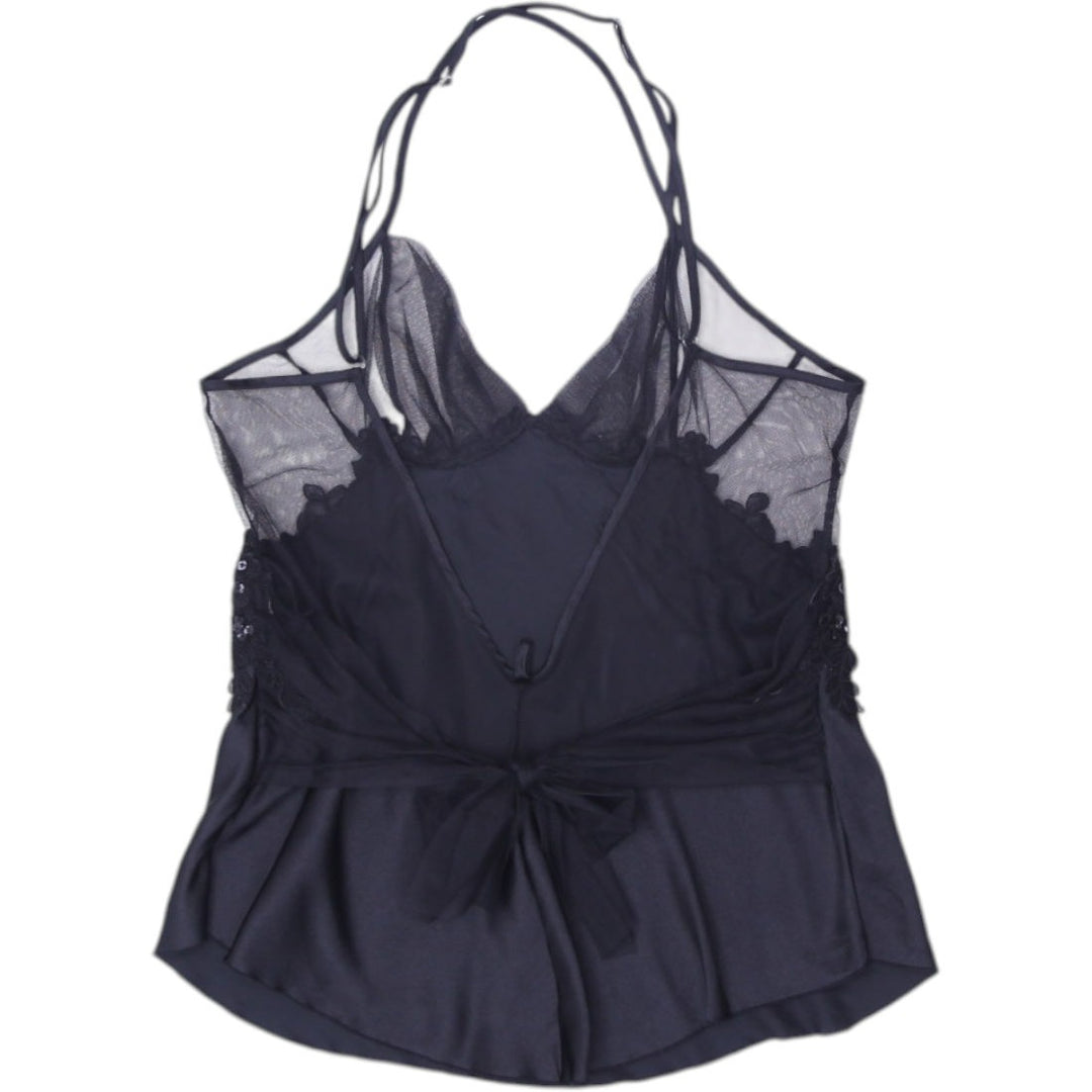 Y2K Ladies Halter Camisole Black Sheer Lace Elegant | Migration_Y2K Tops - Side View | Fashion Rerun