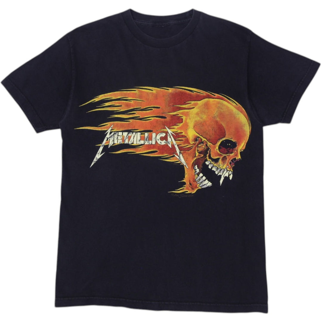 Vintage 90's Metallica Pushead Flaming Vampire Skull Band T-Shirt Black | Migration_T-Shirts | Fashion Rerun