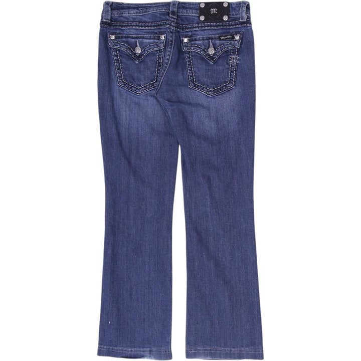 Y2K Ladies Miss Me Bootcut Jeans Wash Stretch Thick Stitch Denim