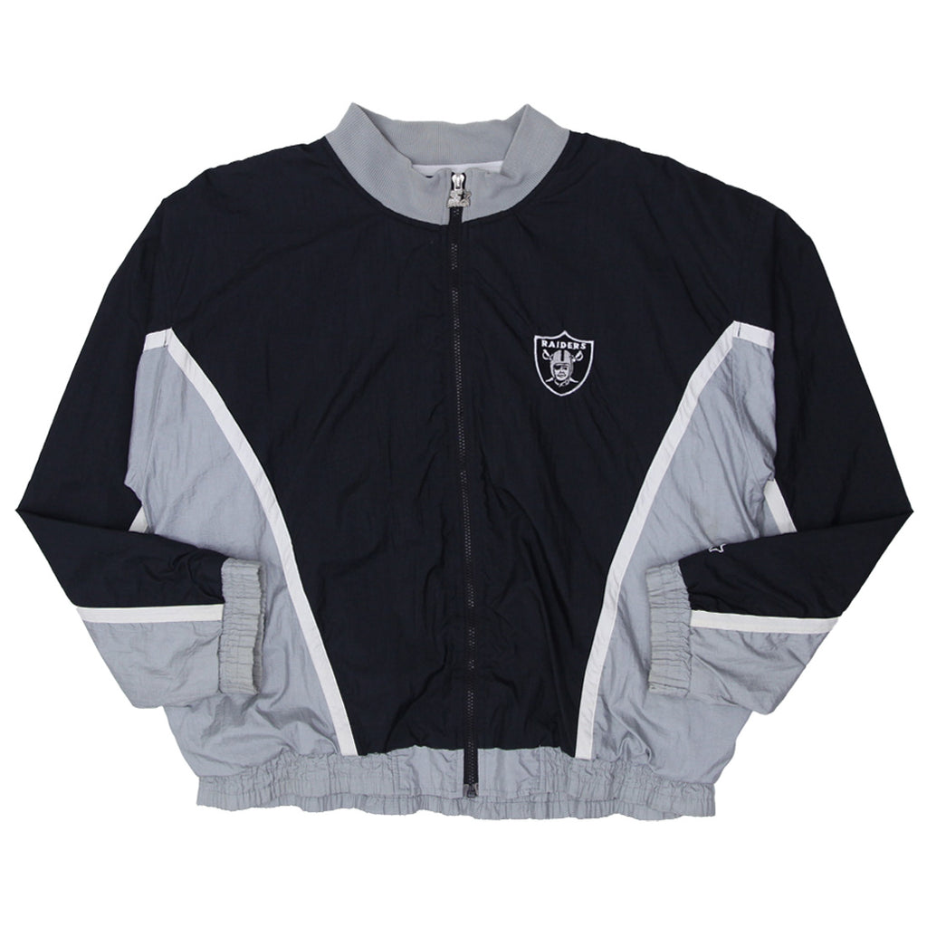 レアヴィンテージRAIDERS薄手ナイロンウォームアップジャケットシュ Shop Vintage Starter Full Zip Embroidered Raiders Windbreaker