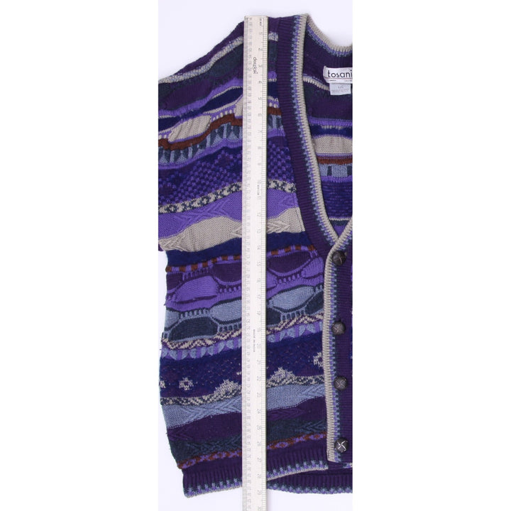 Vintage Tosani Coogi Classic 3D Knitted Cardigan sweater Size L